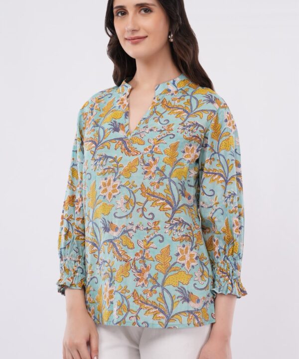Aqua Bloom Top