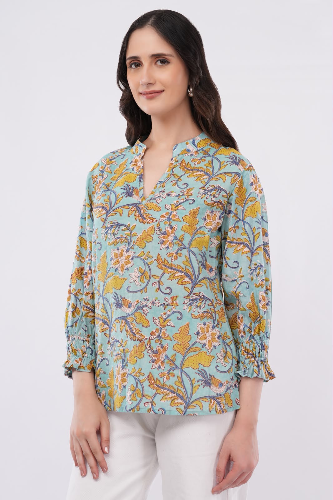 Aqua Bloom Top